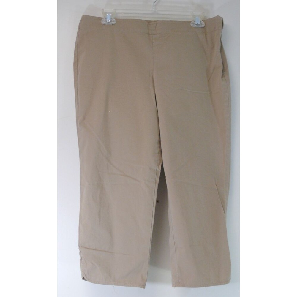 Talbots heritage cropped Pants capris med brown Side Zip spandex cotton Size 12P